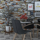 faux-brick-stone-wallpaper-living-room-wallcovering-restaurant
