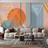 custom-mural-wallpaper-papier-peint-papel-de-parede-wall-decor-ideas-for-bedroom-living-room-dining-room-wallcovering-Minimalist-Abstract-Geometric-Leaves