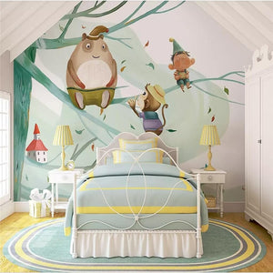 custom-wallpaper-mural-wall-covering-wall-decor-wall-decal-wall-sticker-nursery-decor-kids-room-children's-room-daycare-kindergarten-ideas-cartoon-cute