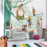 custom-wallpaper-mural-wall-covering-wall-decor-wall-decal-wall-sticker-nursery-decor-kids-room-children's-room-daycare-kindergarten-ideas-cartoon-cute