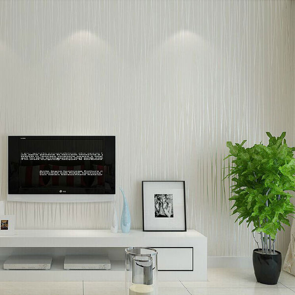 Wallpaper 3d Modern Wall Living Room White Simple Vertical, 52% OFF