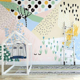 nordic-cartoon-kids-room-wallpaper-3d-hand-painted-fresh-abstract-plant-art-geometric-home-decor-wall-murals-coverings-papier-peint