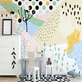 nordic-cartoon-kids-room-wallpaper-3d-hand-painted-fresh-abstract-plant-art-geometric-home-decor-wall-murals-coverings-papier-peint