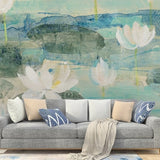 custom-mural-wallpaper-papier-peint-papel-de-parede-wall-decor-ideas-for-bedroom-living-room-dining-room-wallcovering-Nordic-Hand-painted-Abstract-Oil-Painting-Wallpapers-Lotus-Lotus-Leaf