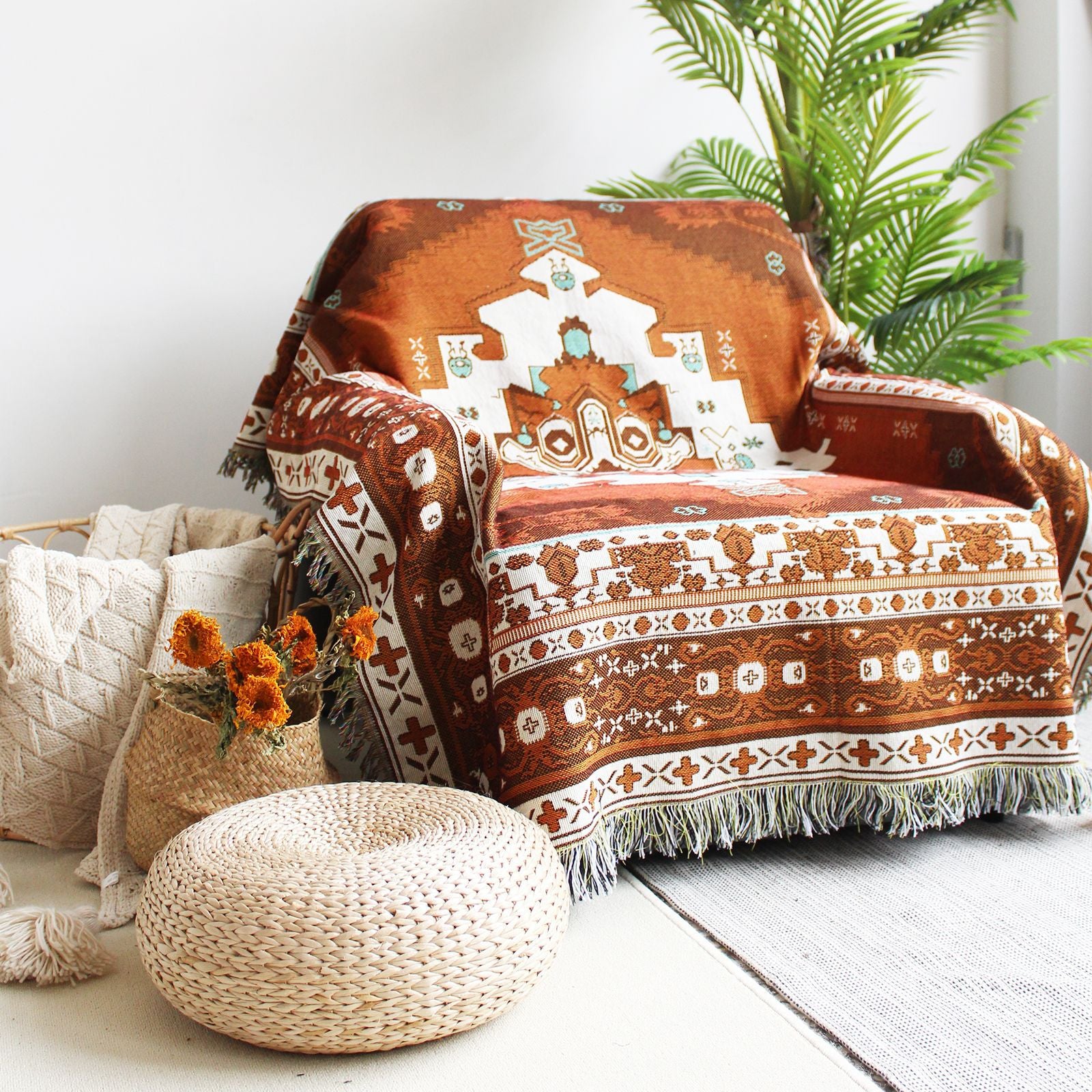 Bohemian sofa throws store