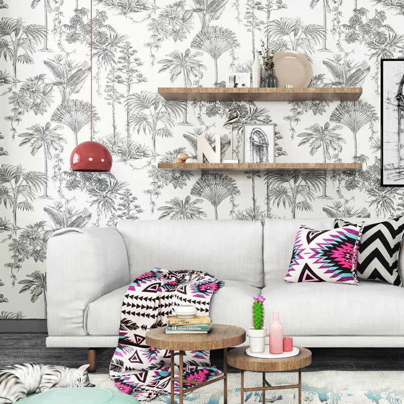 nordic-wallpaper-black-grey-tropical-rain-forest-bedroom-living-room-restaurant-background-tv-palm-leaf-non-woven-wallpaper-papier-peint