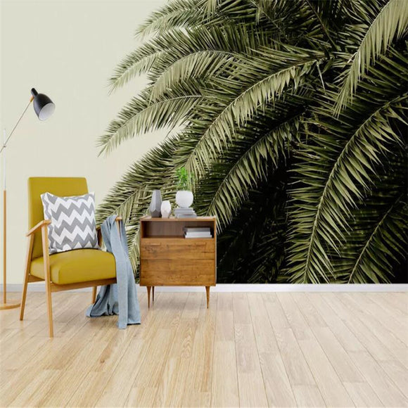 custom-size-wall-mural-nordic-modern-simple-style-of-tropical-plants-palm-leaves-background-wall-painting-decorative-painting