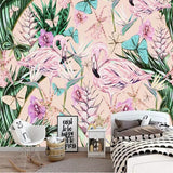 custom-3d-wallpaper-mural-tropical-rainforest-pink-flamingo-photo-mural-3d-wallpaper-papier-peint