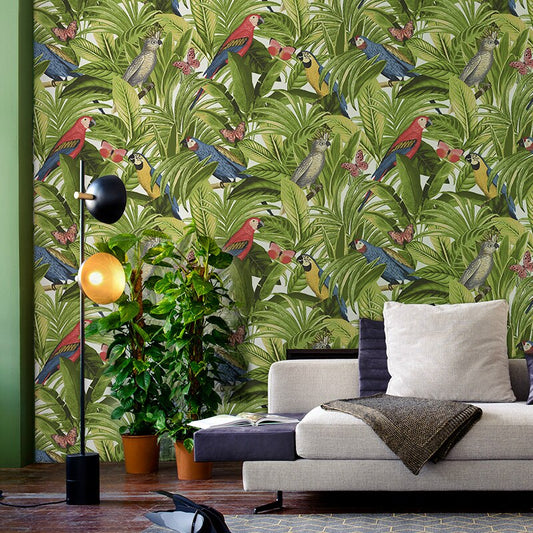 nordic-non-woven-rainforest-wallpaper-living-room-dining-room-background-papel-de-parede-new-birds-plants-wall-papers-home-decor-papier-peint