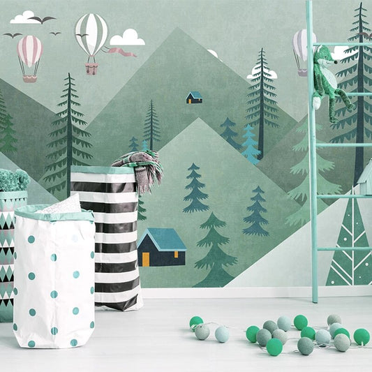 custom-mural-wallpaper-3d-cute-cartoon-geometric-mountain-forest-balloon-mural-childrens-bedroom-background-wall-painting-3d-frescoes-papier-peint