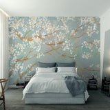 custom-mural-wallpaper-papier-peint-papel-de-parede-wall-decor-ideas-for-bedroom-living-room-dining-room-wallcovering-oil-painting-cherry-blossoms-flowers-floral