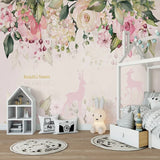 custom-mural-wallpaper-papier-peint-papel-de-parede-wall-decor-ideas-for-bedroom-living-room-dining-room-wallcovering-Watercolor-Pink-Flowers-Murals-Cartoon-Kids-Girl-s-Bedroom