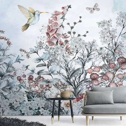 custom-mural-wallpaper-papier-peint-papel-de-parede-wall-decor-ideas-for-wallcovering-Self-Adhesive-Modern-Tropical-Plant-Flowers-And-Birds