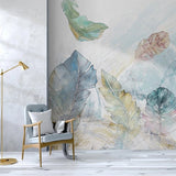 custom-mural-wallpaper-papier-peint-papel-de-parede-wall-decor-ideas-for-bedroom-living-room-dining-room-wallcovering-European-Watercolor-Abstract-Line-Art-Leaves