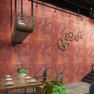 nostalgic-vintage-wallpaper-industrial-metal-iron-wallcovering-restaurant-bar
