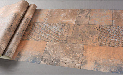 Retro Industrial Metal Effect Wallpaper for Restaurant (5.3 ㎡)