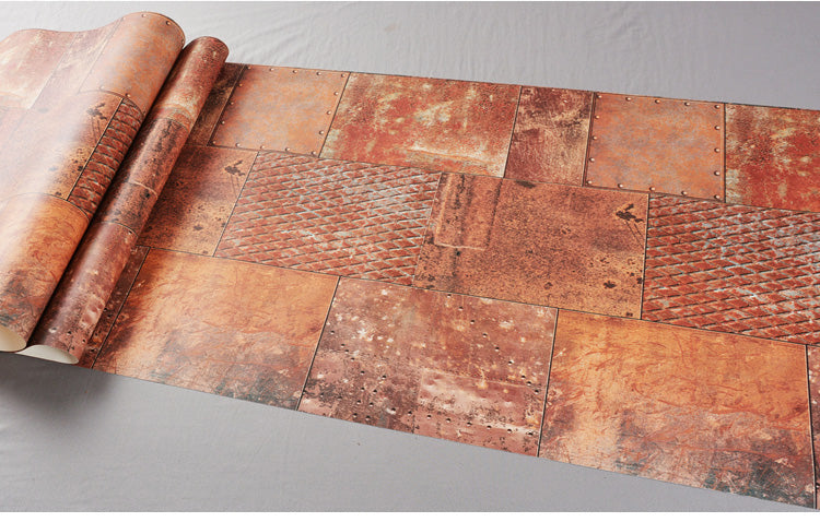 Retro Industrial Metal Effect Wallpaper for Restaurant Bar Wallcovering (5.3 ㎡)
