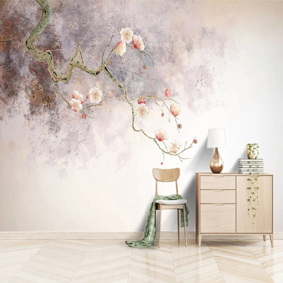 custom-mural-wallpaper-papier-peint-papel-de-parede-wall-decor-ideas-for-bedroom-living-room-dining-room-wallcovering-Retro-Meticulous-Plum-Blossom