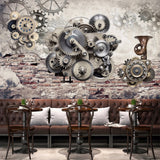 custom-wall-mural-wallcovering-nostalgic-vintage-wallpaper-mechanical-gears