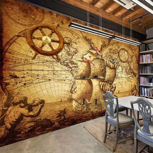 retro-nostalgia-poster-3d-room-wallpaper-custom-mural-non-woven-wall-paper-decor-navigation-sailing-world-map-mural-paintings