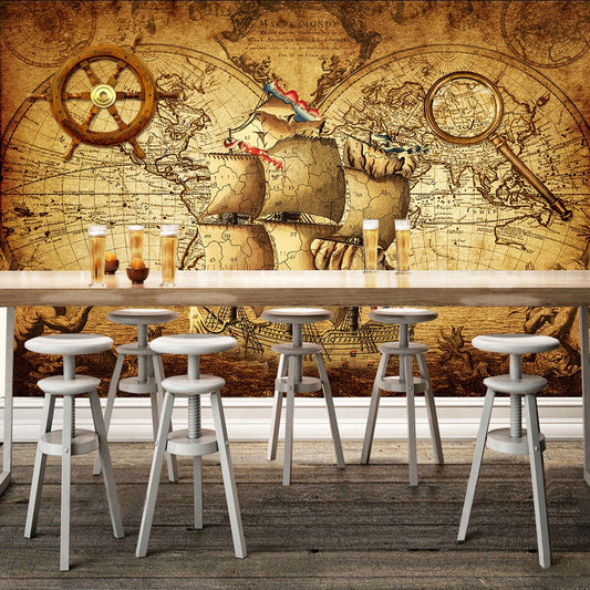 retro-nostalgia-poster-3d-room-wallpaper-custom-mural-non-woven-wall-paper-decor-navigation-sailing-world-map-mural-paintings
