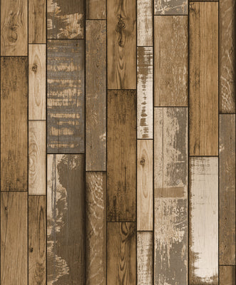 Wood Grain Striped Wallpaper-Light Brown (5.3 ㎡)