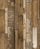 Wood Grain Striped Wallpaper-Light Brown (5.3 ㎡)