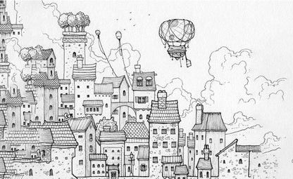 custom-black-and-white-building-house-cartoon-wallpapers-childrens-room-wall-paper-girls-bedroom-wallpaper-mural-kindergarten-papier-peint