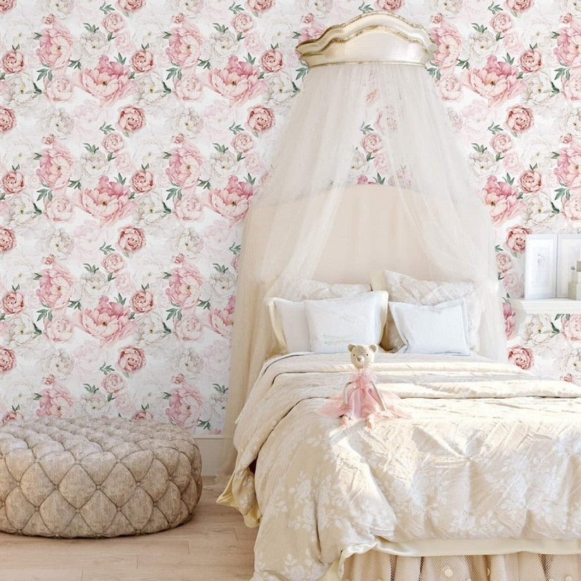 Custom Mural Fresh Peony Flowers Floral Wallpaper | BVM Home