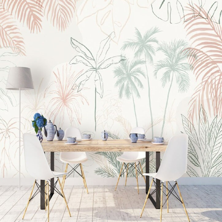 minimalist-pink-green-inky-tropical-leaf-custom-wallpaper-murals-for-bedroom-sofa-background-3d-wall-paper-palm-mural-papier-peint