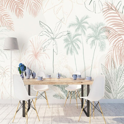 minimalist-pink-green-inky-tropical-leaf-custom-wallpaper-murals-for-bedroom-sofa-background-3d-wall-paper-palm-mural-papier-peint