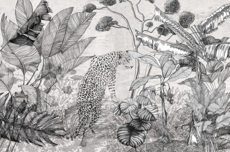 custom-3d-wallpaper-mural-black-and-white-retro-tropical-plants-wallpapers-for-living-room-background-wall-stickers-home-decor-papier-peint