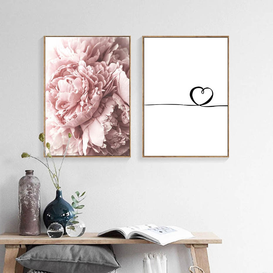 Perfume Fashion Canvas Art Prints and Poster Modern Watercolor Blush Pink  Peonies Painting Wall Pictures Living Room Decor – Nordic Wall Decor