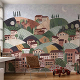 Custom Wallpaper Mural  for Kids' Room Nordic Town Street (㎡)