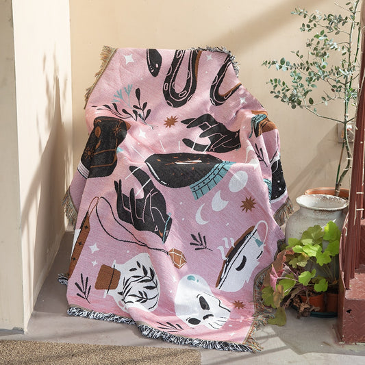 retro-boho-tarot-cotton-linen-blanket-sofa-towel-knit-thickened-warm-pad-mat-bohemian-throw-travel-bedspread-sofa-cover-blankets-tapestry