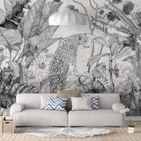 custom-3d-wallpaper-mural-black-and-white-retro-tropical-plants-wallpapers-for-living-room-background-wall-stickers-home-decor-papier-peint