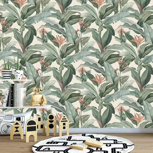 custom-sizepeach-chic-vintage-tropical-repeat-pattern-wallpaper-mural-3d-banana-leaf-sticker-for-living-room-sofa-background-papier-peint