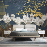 custom-mural-wallpaper-3d-living-room-bedroom-home-decor-wall-painting-papel-de-parede-papier-peint-chinese-style-golden-lines-landscape-buildings-cherry-blossoms