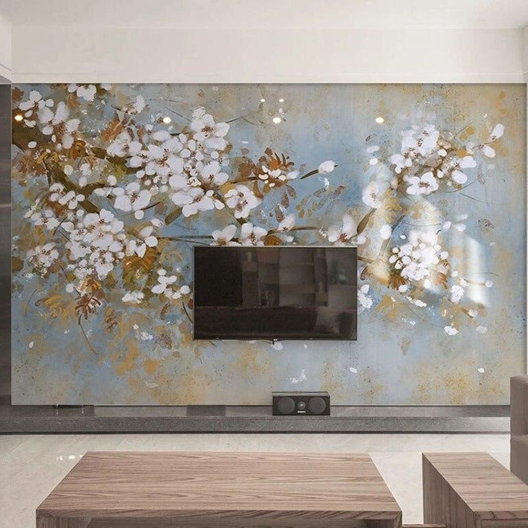 custom-mural-wallpaper-papier-peint-papel-de-parede-wall-decor-ideas-for-wallcovering-Self-Adhesive-Hand-Painted-Vintage-Floral-Plum-Blossom