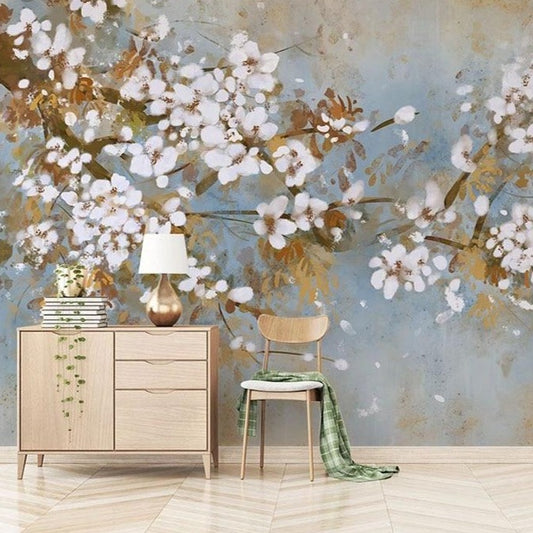 custom-mural-wallpaper-papier-peint-papel-de-parede-wall-decor-ideas-for-wallcovering-Self-Adhesive-Hand-Painted-Vintage-Floral-Plum-Blossom