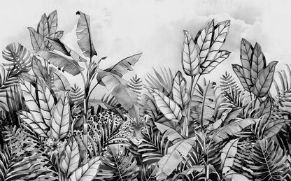 custom-3d-wallpaper-mural-black-and-white-retro-tropical-plants-wallpapers-for-living-room-background-wall-stickers-home-decor-papier-peint