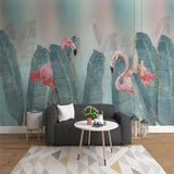 tropical-flamingo-fresh-green-leaves-background-papier-peint-production-mural-nursery-wallpaper-mural-poster-photo-wall