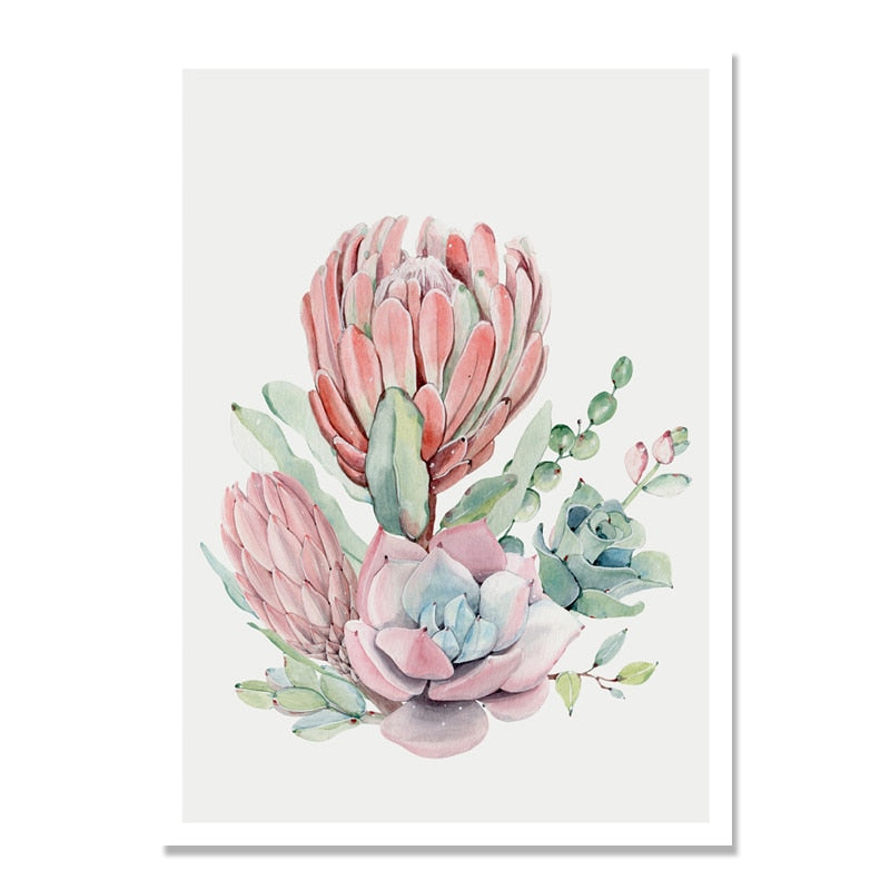 vintage succulent prints Succulent Plants Nordic Poster Leaf Flower Wall Art Posters