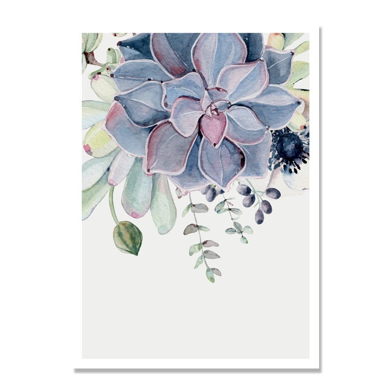 succulent wall art print Succulent Plants Nordic Poster Leaf Flower Wall Art Posters