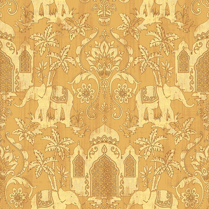 temple-taj-mahal-elephant-palm-trees-tropical-wallpaper-metallic-shimmer-southeast-asia-thai-style-background-wall-paper