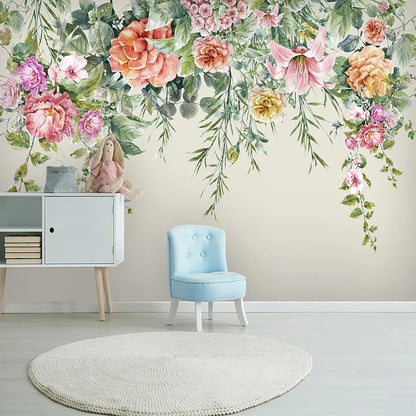 custom-mural-wallpaper-papier-peint-papel-de-parede-wall-decor-ideas-for-bedroom-living-room-dining-room-wallcovering-3D-Fashion-Vintage-Hand-Painted-Flowers-waterproof-self-adhesive