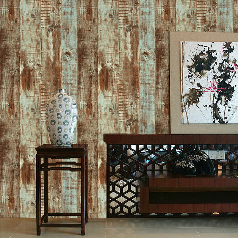 Vintage Wood Board Wood Grain Stripe Wallpaper Wallcovering BVM Home