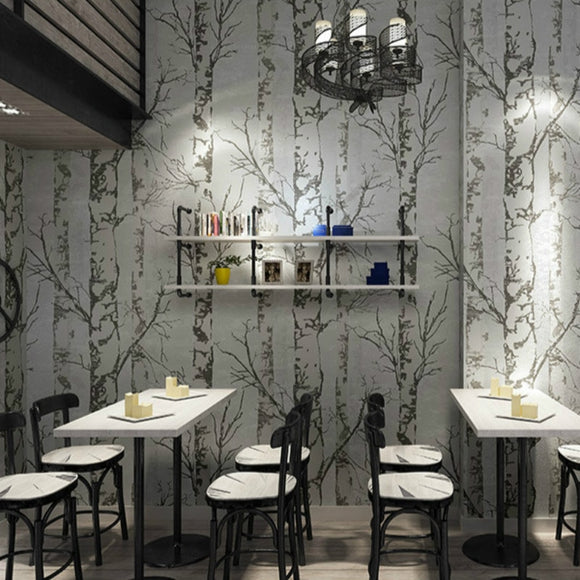 white-3d-forest-birch-tree-wallpaper-modern-vintage-retro-woods-jungle-wall-paper-bar-restaurant-feature-background-wall-decor
