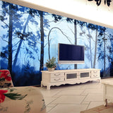 custom-mural-wallpaper-papier-peint-papel-de-parede-wall-decor-ideas-for-bedroom-living-room-dining-room-wallcovering-Nature-scenery-trees-blue