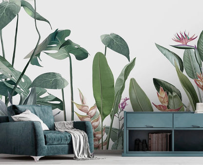 custom-mural-wallpaper-3d-living-room-bedroom-home-decor-wall-painting-papel-de-parede-papier-peint-Nordic-hand-painted-small-fresh-tropical-plants-flowers-and-birds